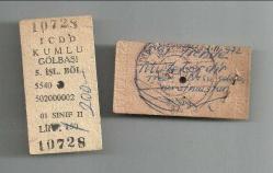 T.C.D.D. ANKARA GÖLBAŞI, KUMLU VE HAYDARPAŞA KARTON BİLETLER...