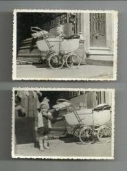 ESKİ MODEL BEBEK ARABASI TEMALI İKİ ADET KÜÇÜK EBAT FOTOĞRAF...