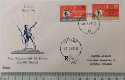 1963 TÜRK KARA ORDUSUNUN 600.YILI HATIRASI TAAHÜTLÜ KAMER YAPIMI FDC İLK GÜN ZARFI 2024 KATALOK DEĞERİ;8.000.00TL AA2B PEK BULUNMAZ