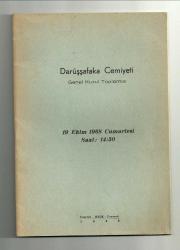 1968 BASKISI DARÜŞŞAFAKA CEMİYETİ GENEL KURUL TOPLANTISI KİTABI...
