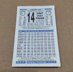Efemera - 14 şubat 2021 takvim yaprağı (türkiye takvimi) - kitantik - kitaLog