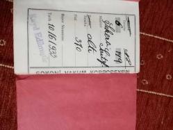 Gaz Karnesi koçanı ve evrakları lotu 1928-33 arası