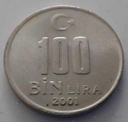 Efemera - 2001 YÜZ 100 BİN LİRA MADENİ BAKIR-NİKEL ÇİL PARA ORİJİNAL NN3D4 - kitantik - kitaLog