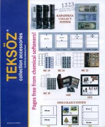 Teksöz 1200 Kağıt Para Albümü +10 adet sayfasıyla - Sırtı 3cm Bordo Renk