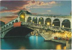 Venezia - Ponte di Rialto, Tramonto, 1968 / Postadan Geçmiş, Pullu, Damgalı