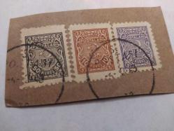 P6-10-1949 DAMGALI TÜRKİYE CUMHURİYETİ RESMİ PULU 3 ADET--10-15-50 KURUŞ