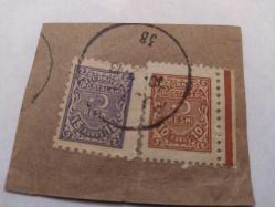 P6-9-1943 DAMGALI TÜRKİYE CUMHURİYETİ RESMİ PULU 2 ADET--10-15 KURUŞ