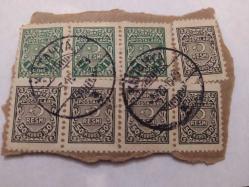 P6-9-TÜRKİYE CUMHURİYETİ RESMİ PULU 8 ADET-50 KURUŞ-1 LİRA-1949 KÜTAHYA DAMGALI
