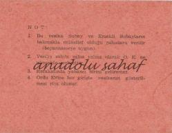 Ankara Ordu Evi Giriş Kartı, 1963