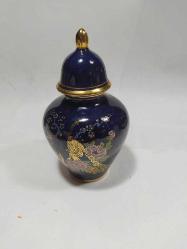 P10-----KOBALT MAVİSİ KAPAKLI SERAMİK KUTU