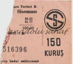 Efemera - Bilet: Atlas Sineması - kitantik - kitaLog