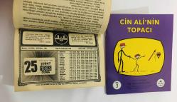 25 Şubat 1983 hediyelik orijinal Diyanet takvim yaprağı (Cin Ali kitabı hediyeli:)