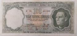 Efemera - 5.EMİSYON 4.TERTİP Z90 100 TÜRK LİRASI 162800 SERİ NUMARALI NATUREL KAĞIT PARA ÇOK ÇOK NADİR - kitantik - kitaLog
