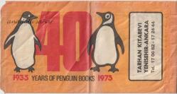 Penguin Books - Tarhan Kitabevi, Ankara Kitap Kese Kağıdı, 1975