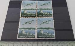 1950 İKİBUÇUK 2,5 LİRA UÇAK PULU ORİJİNAL DÖRTLÜ BLOK 2024 MNH KATALOK DEĞERİ;8.000.00TL PEK ÇIKMAZ 2BC3D