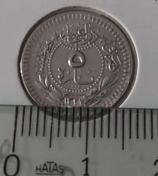 1327-7 SULTAN MEHMET ELGAZİ REŞAT ORİJİNAL 5 PARA ÇİL EN NADİRİ AA2BB1