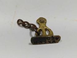 K61-- ESKİ PİRİNÇ METAL MÜHÜR.VEDİA AYSAN YAZILI