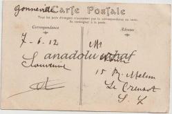 Etretat - Blanchisseuses et Falaises d'Amont, 1912 [Çamaşır Yıkayan Kadınlar] / Fransız Postasından Geçmiş, Ön Yüzü Pullu ve Damgalı