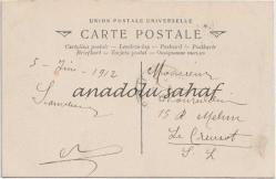 Millet - L'Angelus, 1912 / Fransız Postasından Geçmiş, Ön Yüzü Pullu, Ön ve Arka Yüzü Damgalı