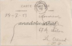 Val de Balerne - Effet de neige, 1913 / Fransız Postasından Geçmiş, Ön Yüzü Pullu, Ön ve Arka Yüzü Damgalı