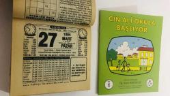27 Mart 1994 hediyelik orijinal Türkiye gazetesi takvim yaprağı (Cin Ali kitabı hediyeli:)