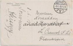 Potsdam - Neues Palais Muschelsaal, 1913 / Alman Postasından Geçmiş, Ön Yüzü Pullu, Ön ve Arka Yüzü Berlin Posta Damgalı