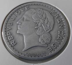 1947 FRANSA 5 FRANK B HARFLİ ORİJİNAL MADENİ PARASI RR2Y2 NADİRDİR