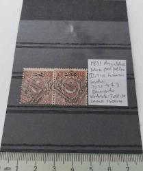 1871 AYYILDIZLI DULOZ POSTA PULLARI III.TİP DÜZENSİZ DANTEL 73 NOLU İKİLİ PER ORİJİNAL DAMGALI DD1A1 2024 DAMGALI KATALOK DEĞERİ;5.000.00TL PEK ÇIKMAZ