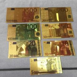 ALTIN VARAK EURO BANKNOT HATIRA PARA SETİ (7 ADET) NADİR SET