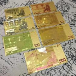 ALTIN VARAK EURO BANKNOT HATIRA PARA SETİ (7 ADET) NADİR SET