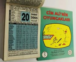 20 Şubat 2005 hediyelik orijinal Fazilet takvim yaprağı (Cin Ali kitabı hediyeli:)