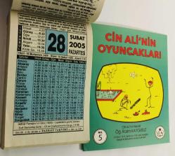 28 Şubat 2005 hediyelik orijinal Fazilet takvim yaprağı (Cin Ali kitabı hediyeli:)