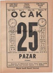25 Ocak 1970 / Büyük Saatli Maarif Takvimi