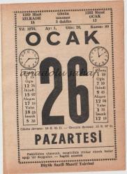 26 Ocak 1970 / Büyük Saatli Maarif Takvimi