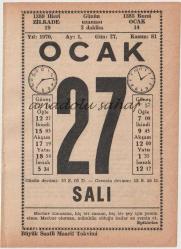 27 Ocak 1970 / Büyük Saatli Maarif Takvimi
