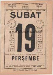 19 Şubat 1970 / Büyük Saatli Maarif Takvimi