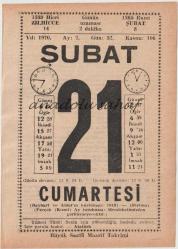 21 Şubat 1970 / Büyük Saatli Maarif Takvimi