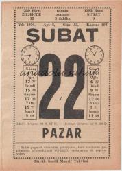 22 Şubat 1970 / Büyük Saatli Maarif Takvimi
