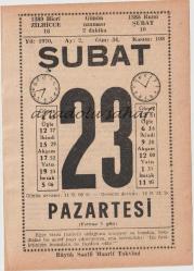 23 Şubat 1970 / Büyük Saatli Maarif Takvimi