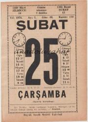 25 Şubat 1970 / Büyük Saatli Maarif Takvimi