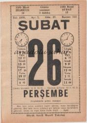 26 Şubat 1970 / Büyük Saatli Maarif Takvimi