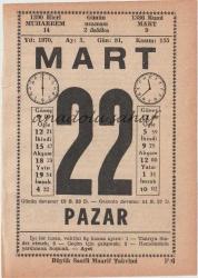 22 Mart 1970 / Büyük Saatli Maarif Takvimi