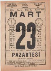 23 Mart 1970 / Büyük Saatli Maarif Takvimi