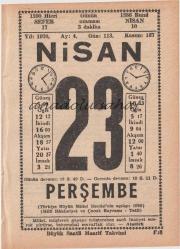 23 Nisan 1970 / Büyük Saatli Maarif Takvimi