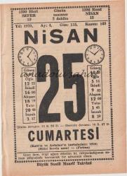 25 Nisan 1970 / Büyük Saatli Maarif Takvimi