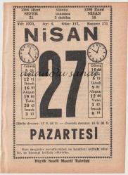27 Nisan 1970 / Büyük Saatli Maarif Takvimi