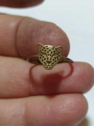 YZ3-----KEDİ BAŞLI ESKİ BAKIR KADIN YÜZÜĞÜ