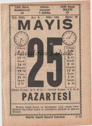 25 Mayıs 1970 / Büyük Saatli Maarif Takvimi