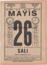 26 Mayıs 1970 / Büyük Saatli Maarif Takvimi