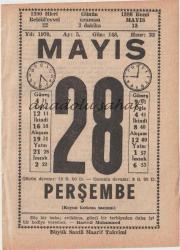 28 Mayıs 1970 / Büyük Saatli Maarif Takvimi